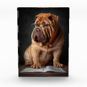 Intelligente Shar Pei hond met boekontwerp Fotoblokken (Voorkant)