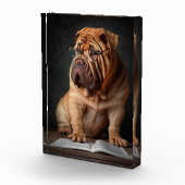 Intelligente Shar Pei hond met boekontwerp Fotoblokken (Rechts)