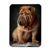 Intelligente Shar Pei hond met boekontwerp Magneet (Verticaal)