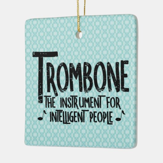 Intelligente trombone ruwe tekst keramisch ornament (Links)