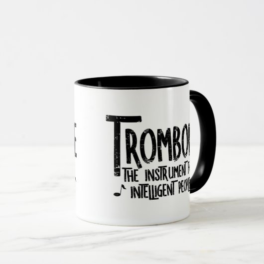 Intelligente trombone ruwe tekst mok (Voorkant rechts)