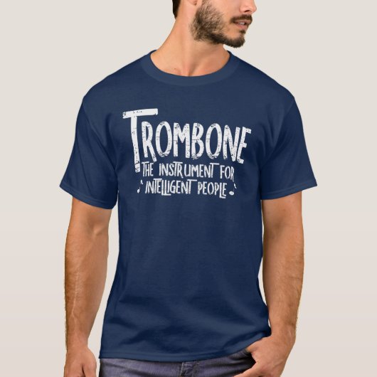 Intelligente trombone ruwe tekst t-shirt (Voorkant)
