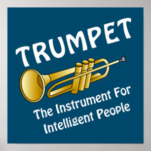 Intelligente Trumpet Witte tekst Poster