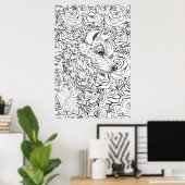 Intelligente Wolf Poster (Thuiskantoor)