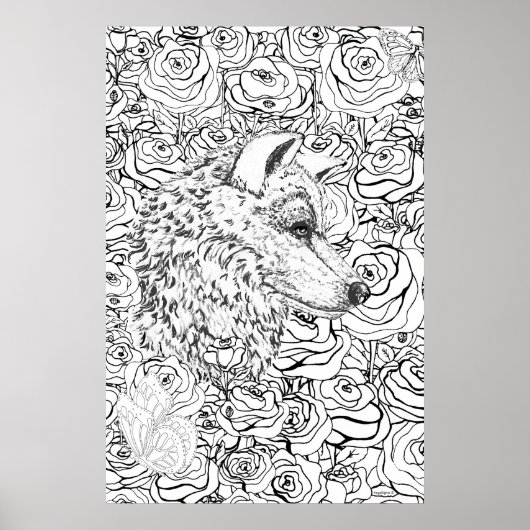 Intelligente Wolf Poster (Voorkant)