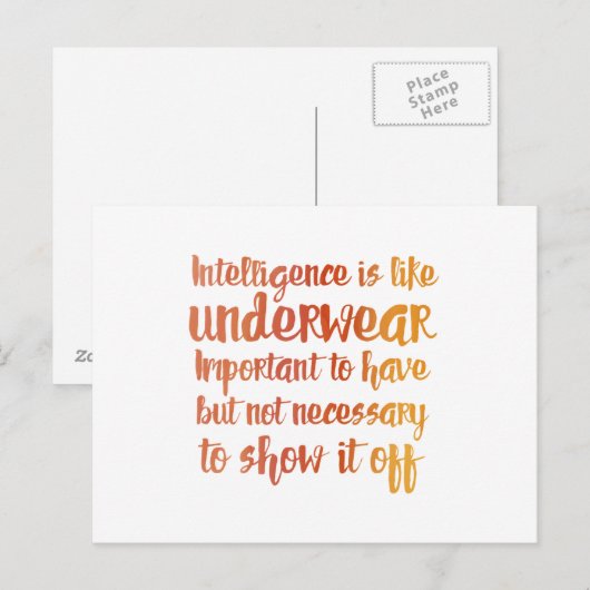 Intelligentie is als ondergoed briefkaart (Voorkant / Achterkant)