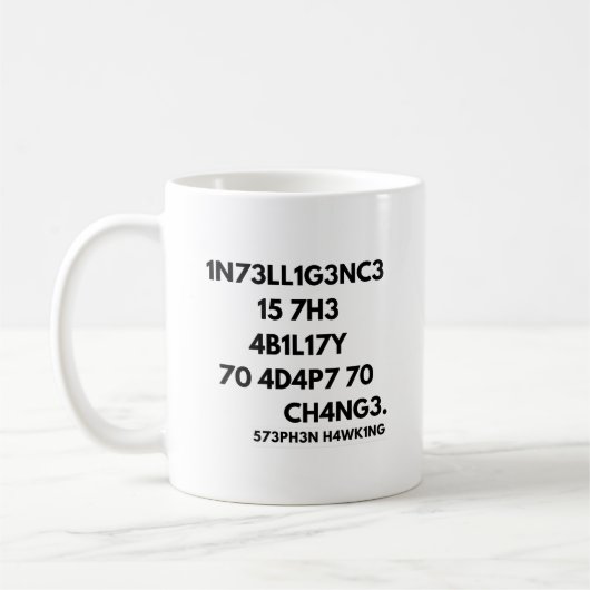 Intelligentie is de mogelijkheid om zich aan te pa koffiemok (Links)