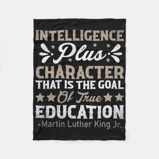 Intelligentie Plus Karakter Mlk Dag Zwarte Geschie Fleece Deken (Voorkant)