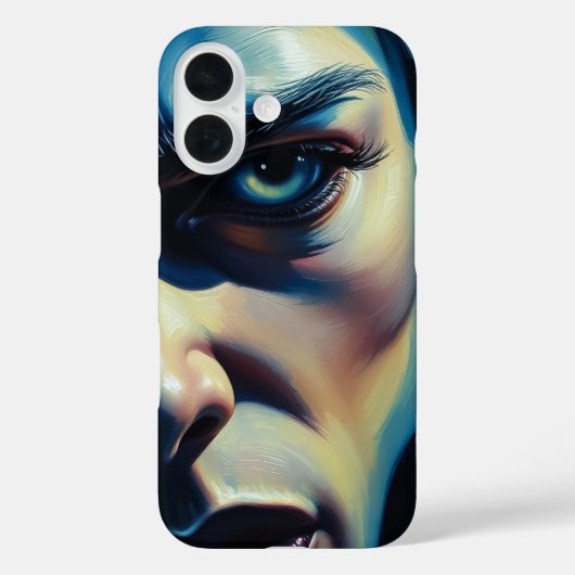 Intens Abstract Blauw Geel Portret Artistiek Case-Mate iPhone Case (Achterkant)