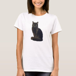 Intens starende zwarte kat | Ik hou je in de gaten T-shirt
