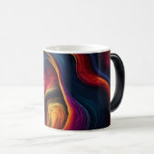 Intense Abstract Morphing Energy Wave Mug Magische Mok (Voorkant rechts)