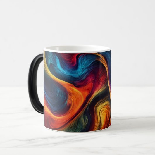 Intense Abstract Morphing Energy Wave Mug Magische Mok (Voorkant links)