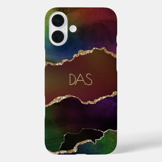 Intense Agate | Donkere Moody Rainbow-monogram Case-Mate iPhone Case (Achterkant)