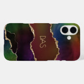 Intense Agate | Donkere Moody Rainbow-monogram Case-Mate iPhone Case (Achterkant (horizontaal))
