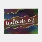 Intense Agate | Donkere Moody Rainbow Welcome-Ish Deurmat (Voorkant)