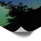 Intense Aurora borealis over zwarte spar taiga Poster (Hoek)