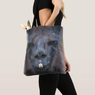 Intense Black Llama Boerderij Animal Tote Bag