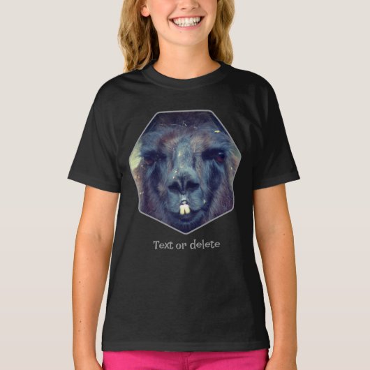 Intense Black Llama Face Close Up Personalized T-shirt (Voorkant)