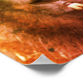 Intense Black Llama Face Sluiten Abstract Poster (Hoek)