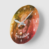 Intense Black Llama Face Sluiten Abstract Ronde Klok (Hoek)