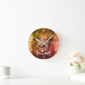 Intense Black Llama Face Sluiten Abstract Ronde Klok (Huis)