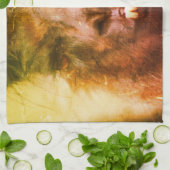 Intense Black Llama Face Sluiten Abstract Theedoek (Gevouwen)