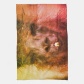 Intense Black Llama Face Sluiten Abstract Theedoek (Verticaal)