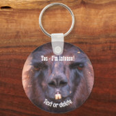 Intense Black Llama Funny Animal Personalized Sleutelhanger (Achterkant)