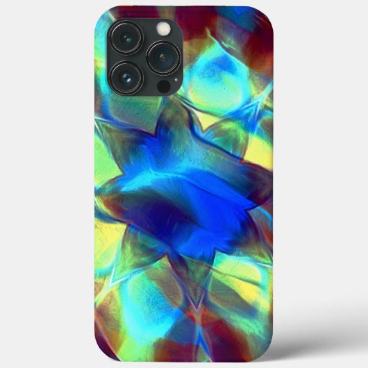 Intense blauwe digitale bloem contrasterend met br Case-Mate iPhone case (Achterkant)