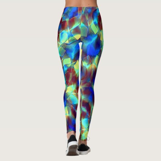 Intense blauwe digitale bloem contrasterend met br leggings (Achterkant)