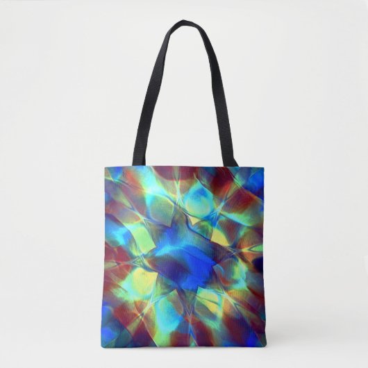 Intense blauwe digitale bloem contrasterend met br tote bag (Voorkant)