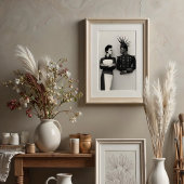 Intense blik: Avant-Garde Mode Duo Portret Poster