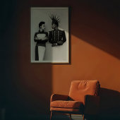 Intense blik: Avant-Garde Mode Duo Portret Poster