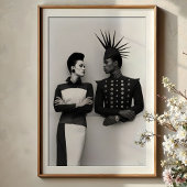 Intense blik: Avant-Garde Mode Duo Portret Poster