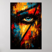Intense blik hedendaagse expressionistische Abstra Poster (Voorkant)