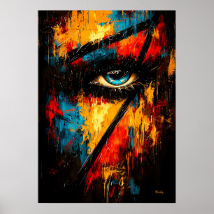 Intense blik Huidige expressionistische abstracte Poster