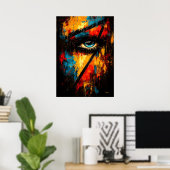 Intense blik Huidige expressionistische abstracte  Poster (Thuiskantoor)
