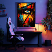 Intense blik Huidige expressionistische abstracte  Poster