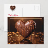 Intense Chocolate Heart Valentijn Briefkaart (Voorkant / Achterkant)