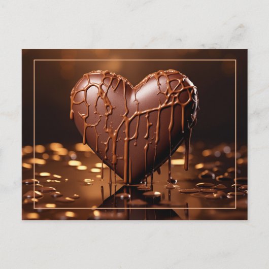 Intense Chocolate Heart Valentijn Briefkaart (Voorkant)