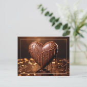 Intense Chocolate Heart Valentijn Briefkaart (Staand voorkant)
