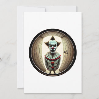 Intense clown die door de deuropening staart | Fis Kaart