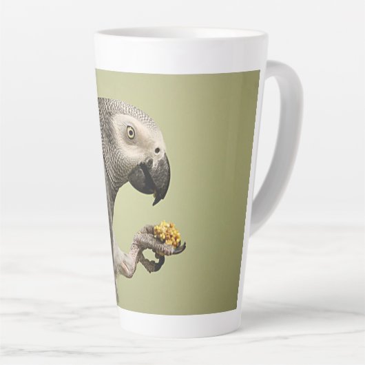 Intense Congo-Afrikaanse grijze papegaai Latte Mok (Rechterhoek)