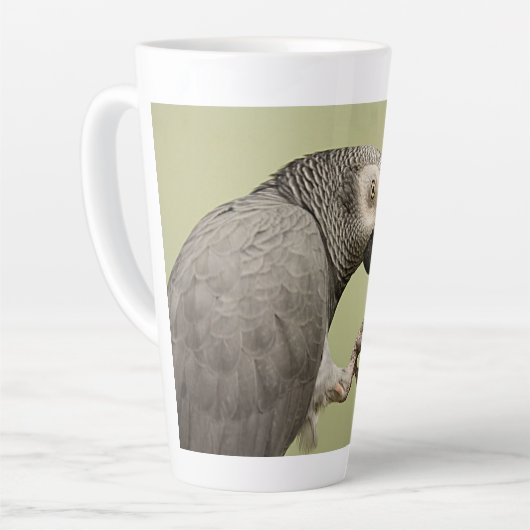 Intense Congo-Afrikaanse grijze papegaai Latte Mok (Linkerhoek)