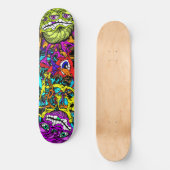 Intense Dag Glo Art Psycho Gekke Waanzinnige Graph Persoonlijk Skateboard (Voorkant)