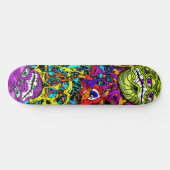 Intense Dag Glo Art Psycho Gekke Waanzinnige Graph Persoonlijk Skateboard (Horizontaal)