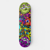 Intense Dag Glo Art Psycho Gekke Waanzinnige Graph Persoonlijk Skateboard (Voorkant)