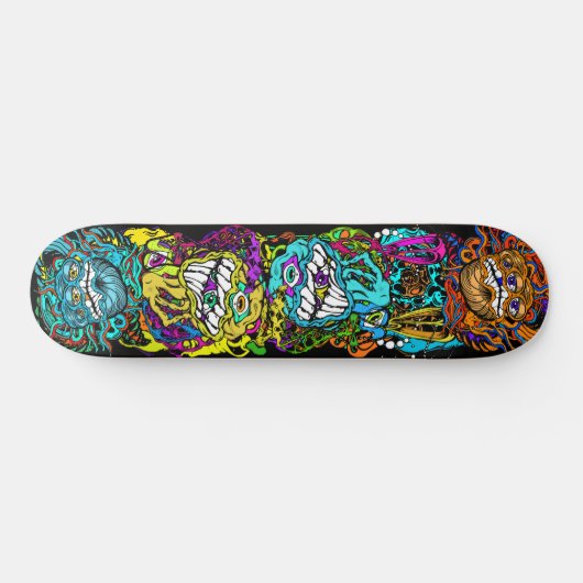 Intense Day Glo Psycho Loco krankzinnige graphics Persoonlijk Skateboard (Horizontaal)