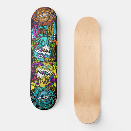 Intense Day Glo Psycho Loco krankzinnige graphics Persoonlijk Skateboard (Voorkant)