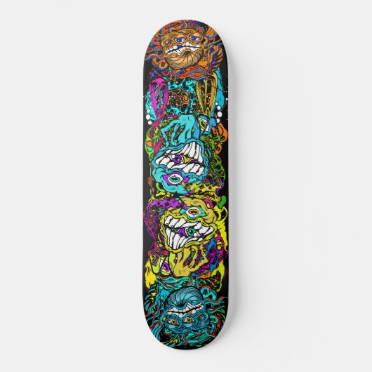 Intense Day Glo Psycho Loco krankzinnige graphics Persoonlijk Skateboard (Voorkant)